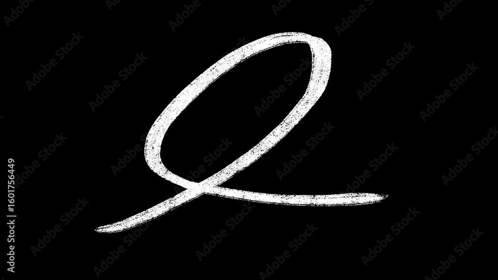 Poster hand drawn line art loop scribble animation video with a chalk texture and black background