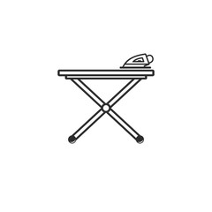 ironing board icon or ironing board sign vector isolated. Best ironing board icon for apps, websites, or about laundry product design.