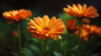 Vibrant Orange Marigolds in Bloom
