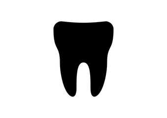 Simple Black Tooth Icon for Dental Health Education, Oral Care Illustrations, and Creative Graphic Design Projects