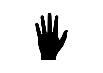 Elegant Black Hand Outline Icon for Human Anatomy Lessons, Gesture Art, and Innovative Graphic Design Elements