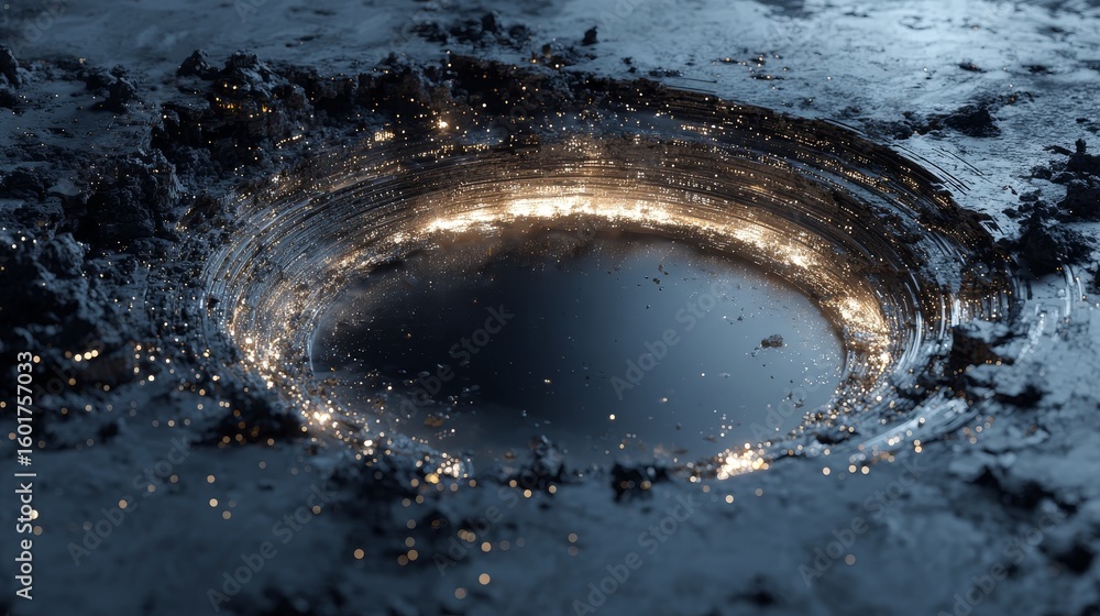Poster abstract interstellar concept art with hyper-realistic detailed cosmic elements rendered in 4k resol