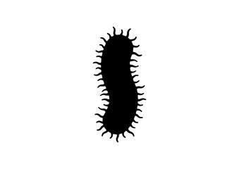 Elegant Black Outline Bacteria Icon for Science Education, Microbiology Studies, and Versatile Graphic Design Projects