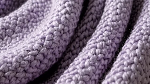 soft cozy 4K macro video showing plush lavender texture cashmere scarf fibers appearing thick luxurious ideal winter fashion textile branding lifestyle