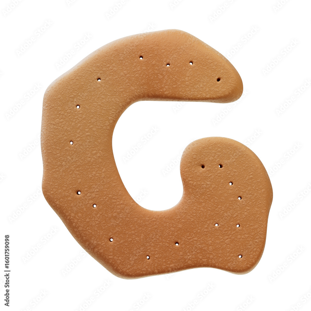 Fototapete 3d font.chocolate biscuit donut font concept. isometric alphabet. numbers and letters. 3d rendering 