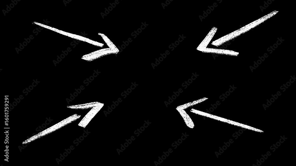 Poster animated hand drawn arrows pointing center for design and presentation element