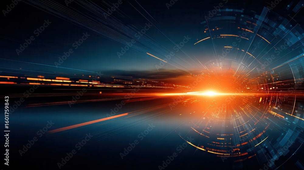 Poster abstract background that represents the limitless possibilities and horizons of it technology in the
