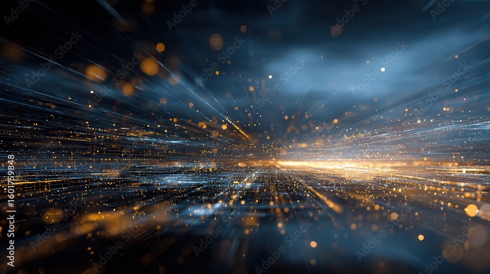 Poster abstract background that represents the limitless possibilities and horizons of it technology in the
