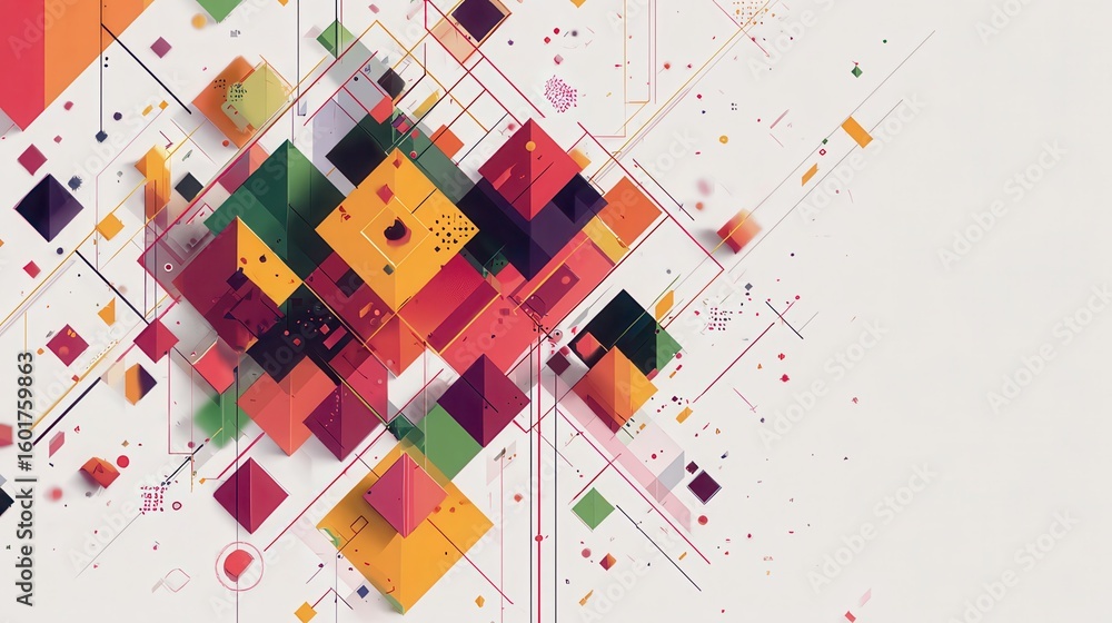 Poster digital geometric tech elements abstract background.
