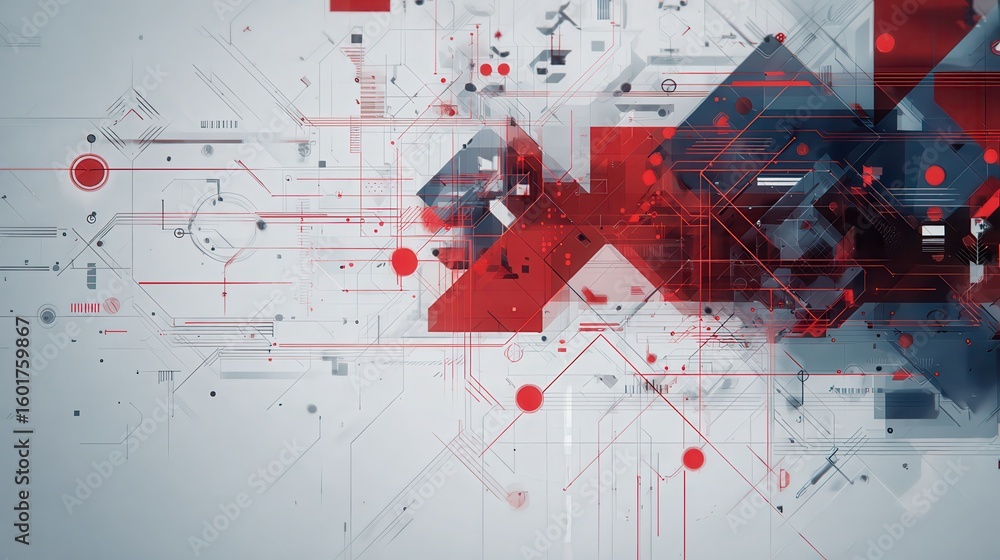 Poster digital geometric tech elements abstract background.