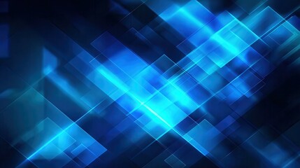 Blue geometric abstract technology background, blue technology light concept illustration.