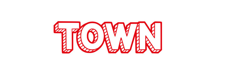 Red Town Text Graphic.