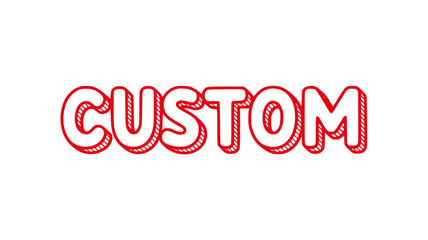 Custom Red Text on Black Background.