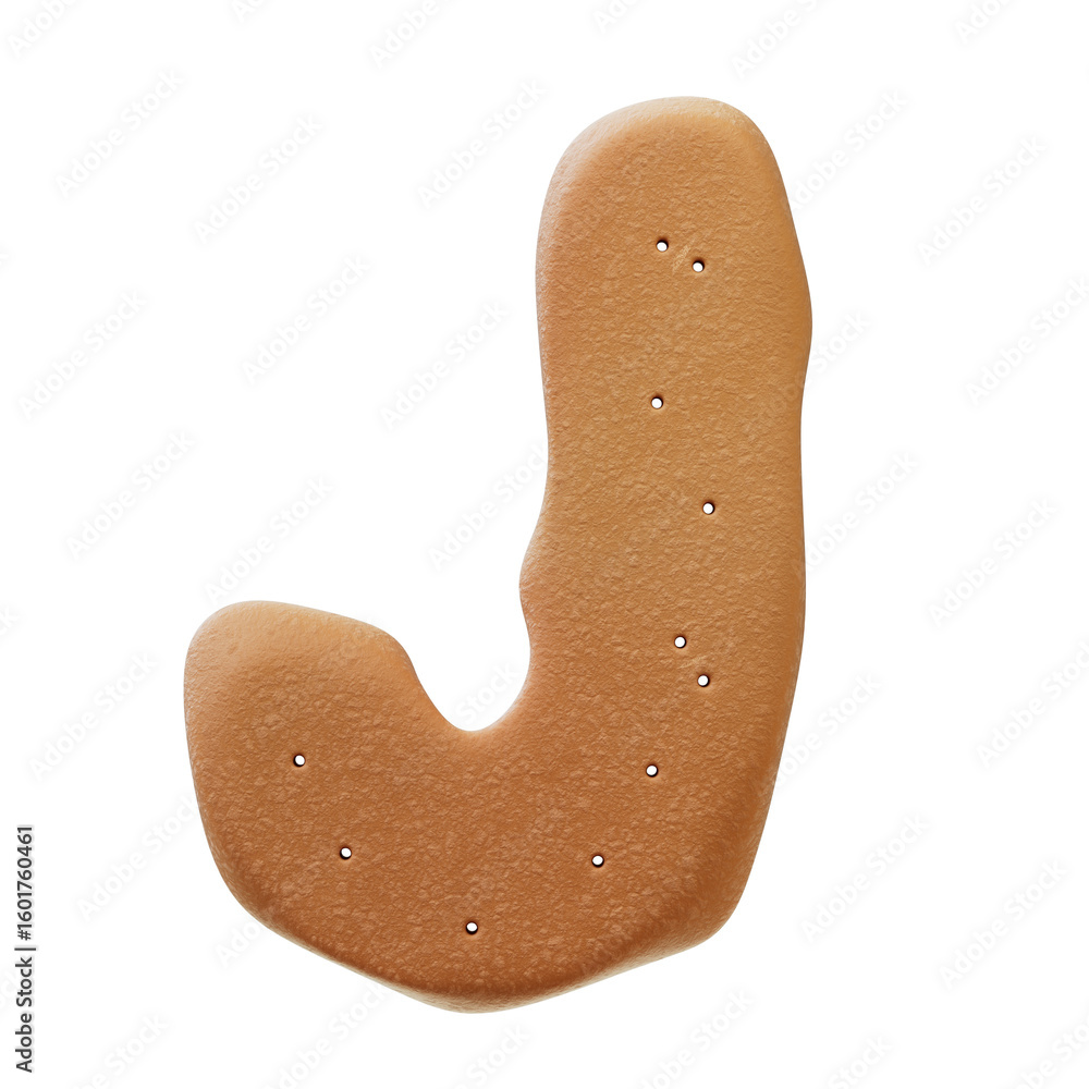 Fototapete 3d font.chocolate biscuit donut font concept. isometric alphabet. numbers and letters. 3d rendering 