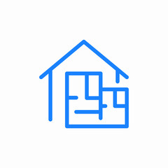 floor house plan icon sign vector