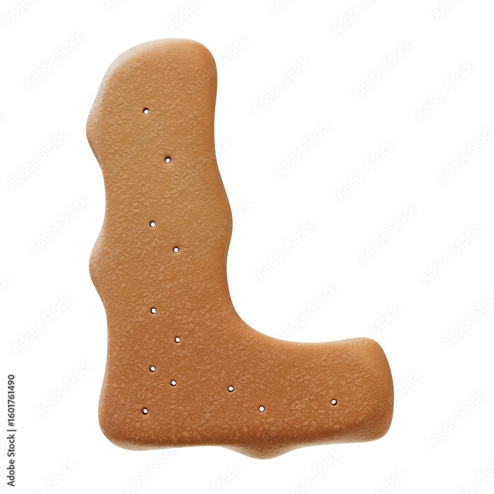 Poster 3d font.chocolate biscuit donut font concept. isometric alphabet. numbers and letters. 3d rendering 