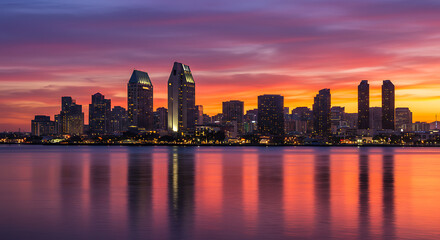 Fototapeta premium Stunning Downtown San Diego Skyline with Urban Architecture in California, USA