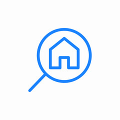 magnifying glass symbol house icon sign vector