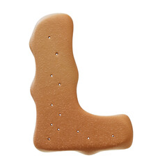 3D Font.Chocolate Biscuit Donut Font Concept. Isometric Alphabet. Numbers And Letters. 3d rendering isolated on white background