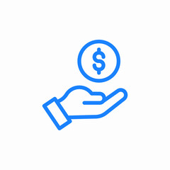 receiving money icon sign vector