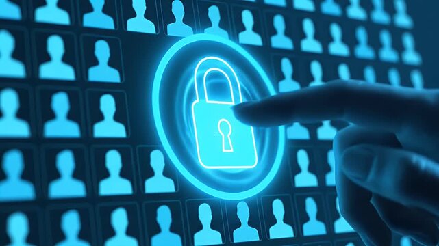 Data Security Lock Icon - Digital Privacy Protection Concept