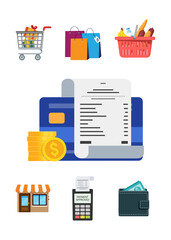Payment using credit card concept vector stock illustration.