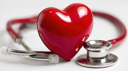 Red heart and stethoscope