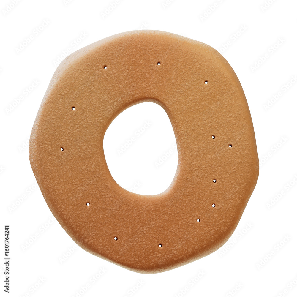Fototapete 3d font.chocolate biscuit donut font concept. isometric alphabet. numbers and letters. 3d rendering 