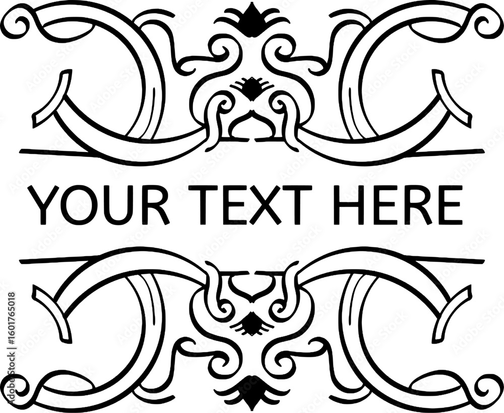 Fototapete featuring luxury ornaments with empty space in the middle to add text