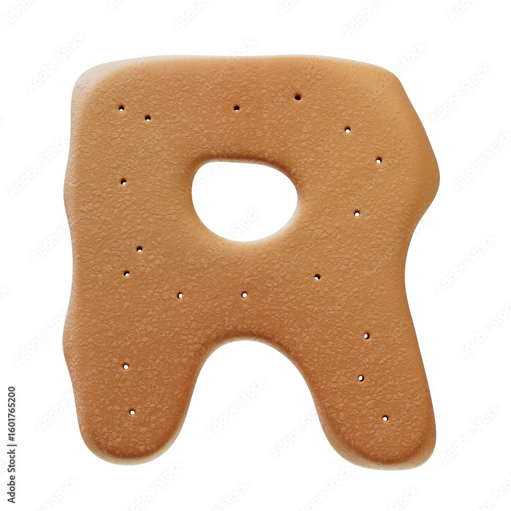 Aufkleber 3d font.chocolate biscuit donut font concept. isometric alphabet. numbers and letters. 3d rendering 