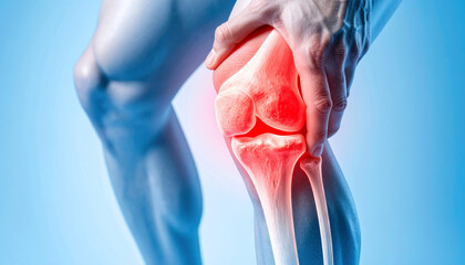 Knee Pain: Human Leg with Highlighted Joint Inflammation and Discomfort