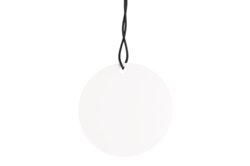 3D blank circle cardboard paper hang tags, price tags or cloth labels mockup with string isolated on background. Tag realistic template for presents branding, shopping label, wedding tag, gift tag