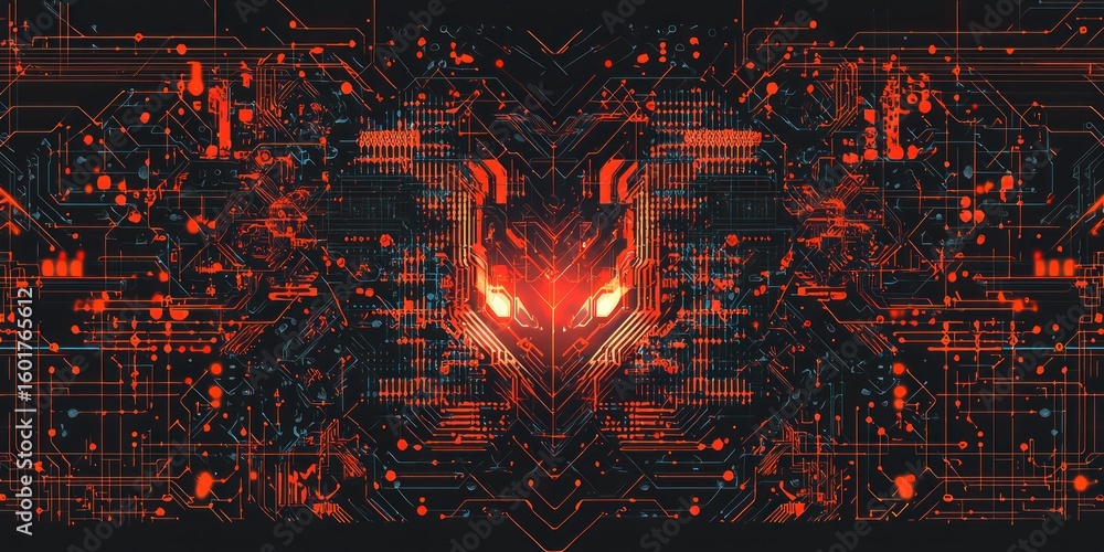 Poster a cyberpunk-inspired representation of data security, featuring abstract ai firewalls and cryptograp