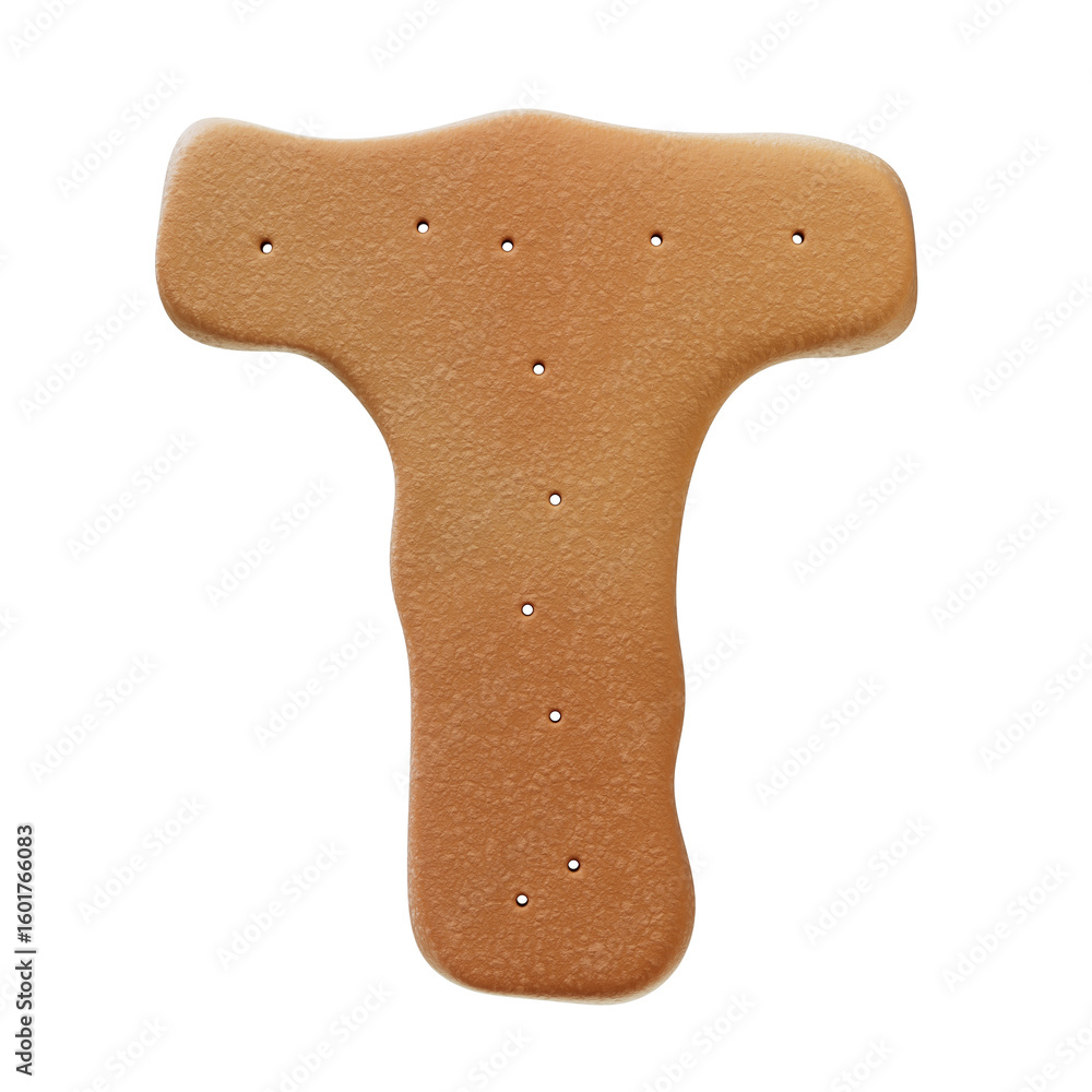 Fototapete 3d font.chocolate biscuit donut font concept. isometric alphabet. numbers and letters. 3d rendering 