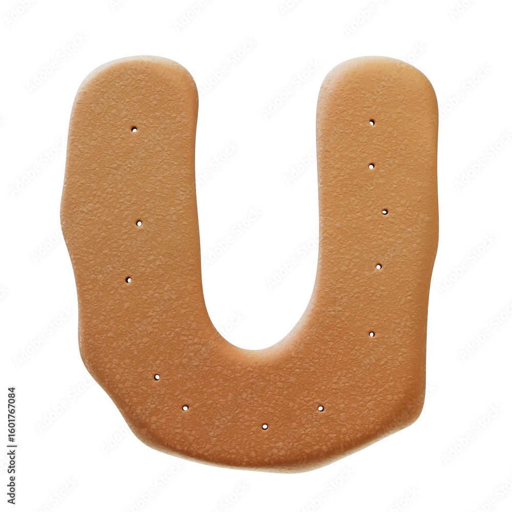 Poster 3d font.chocolate biscuit donut font concept. isometric alphabet. numbers and letters. 3d rendering 