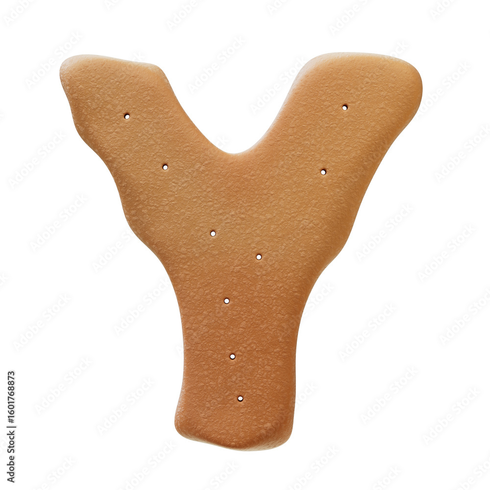 Fototapete 3d font.chocolate biscuit donut font concept. isometric alphabet. numbers and letters. 3d rendering 