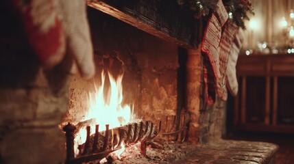 Cozy Christmas fireplace
