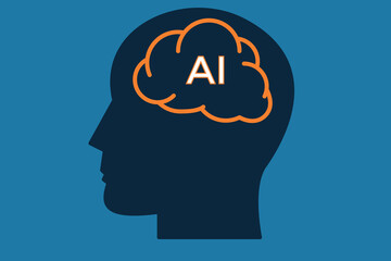 silhouette vector image of a person with a brain and the words 