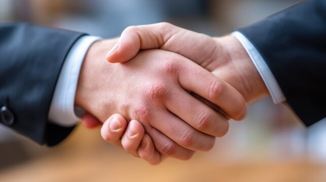Handshake between two business people showing trust and agreement