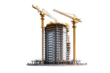 Modern skyscraper under construction