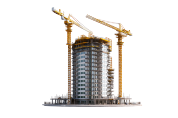 Modern skyscraper under construction