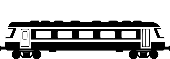 Stylized Black and White Image of a Railroad Car with Visible Windows
