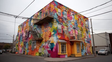Vibrant mural adorns city building (1)
