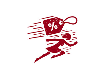 Discount tag hand drawn doodle vector illustration