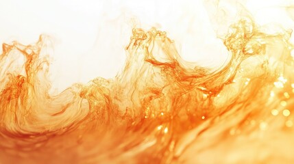 Fototapeta premium Abstract orange and white fluid wave background with blurred bokeh and dynamic flow effect visuals