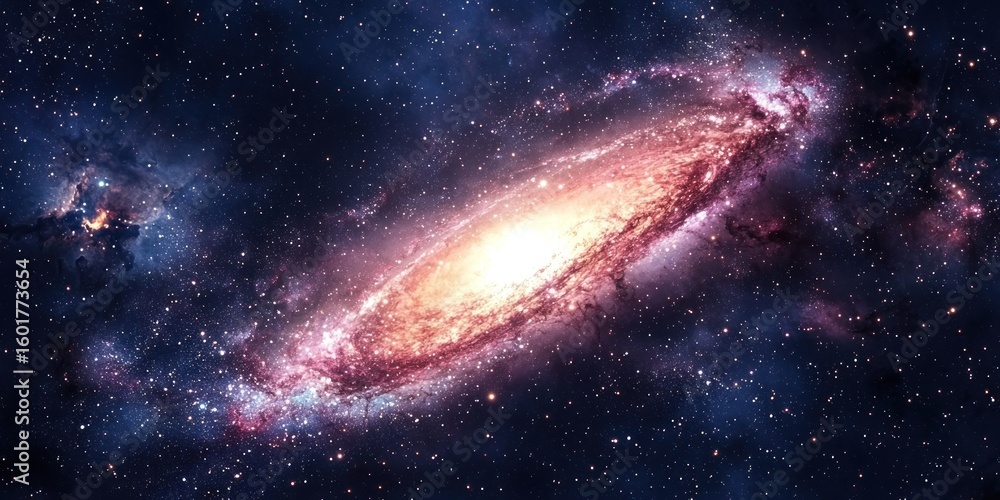 Poster a dreamlike celestial scene where abstract cosmic patterns form an endless galaxy