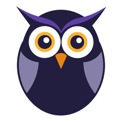 Owl Bird Eye in Circle Animal Vector Illustration on White Background