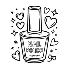 Nail polish illustration vector style colouring page