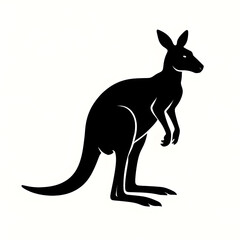 kangaroo vector illustration silhouette whit white background 