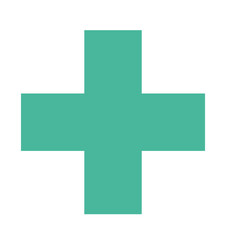 Obraz premium Flat green plus symbol in vector format. Perfect for medical icons, positive symbols, or math and education-related graphics.